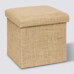 5five Pouf de rangement 31x31 cm, Toile de jute