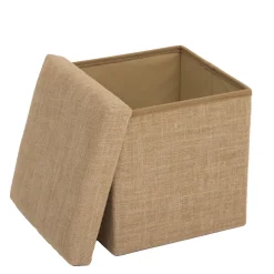 5five Pouf de rangement 31x31 cm, Toile de jute