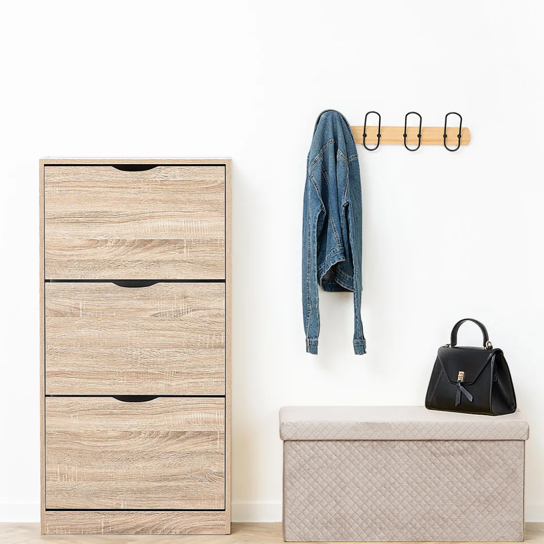 5five Pouf double pliant, Velour lin