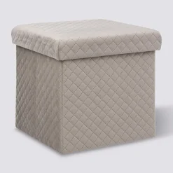 5five Pouf pliable 31x31 cm, Velour lin