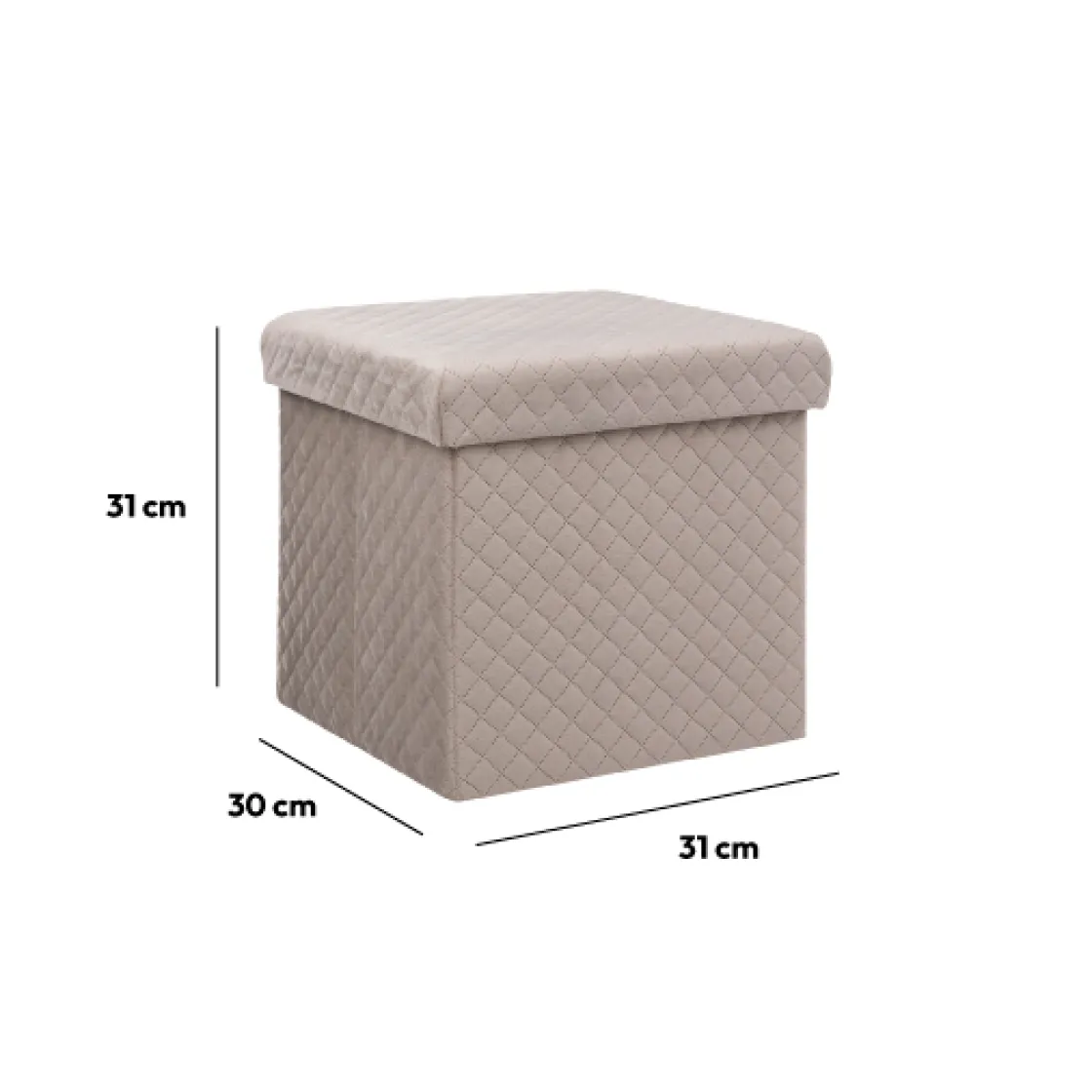 5five Pouf pliable 31x31 cm, Velour lin