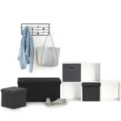 5five Pouf pliable 31x31 cm, Velours Gris