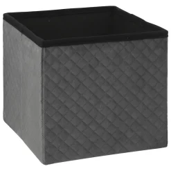 5five Pouf pliable 31x31 cm, Velours Gris