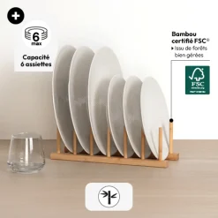 5five Rack 6 assiettes, Bambou