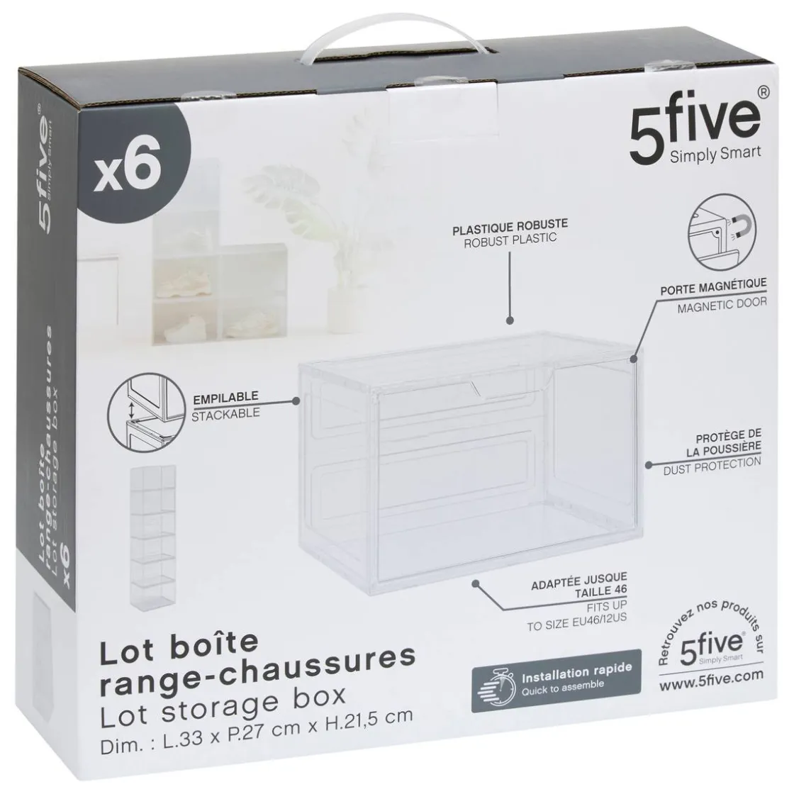 5five Range-chaussures, 6 paires