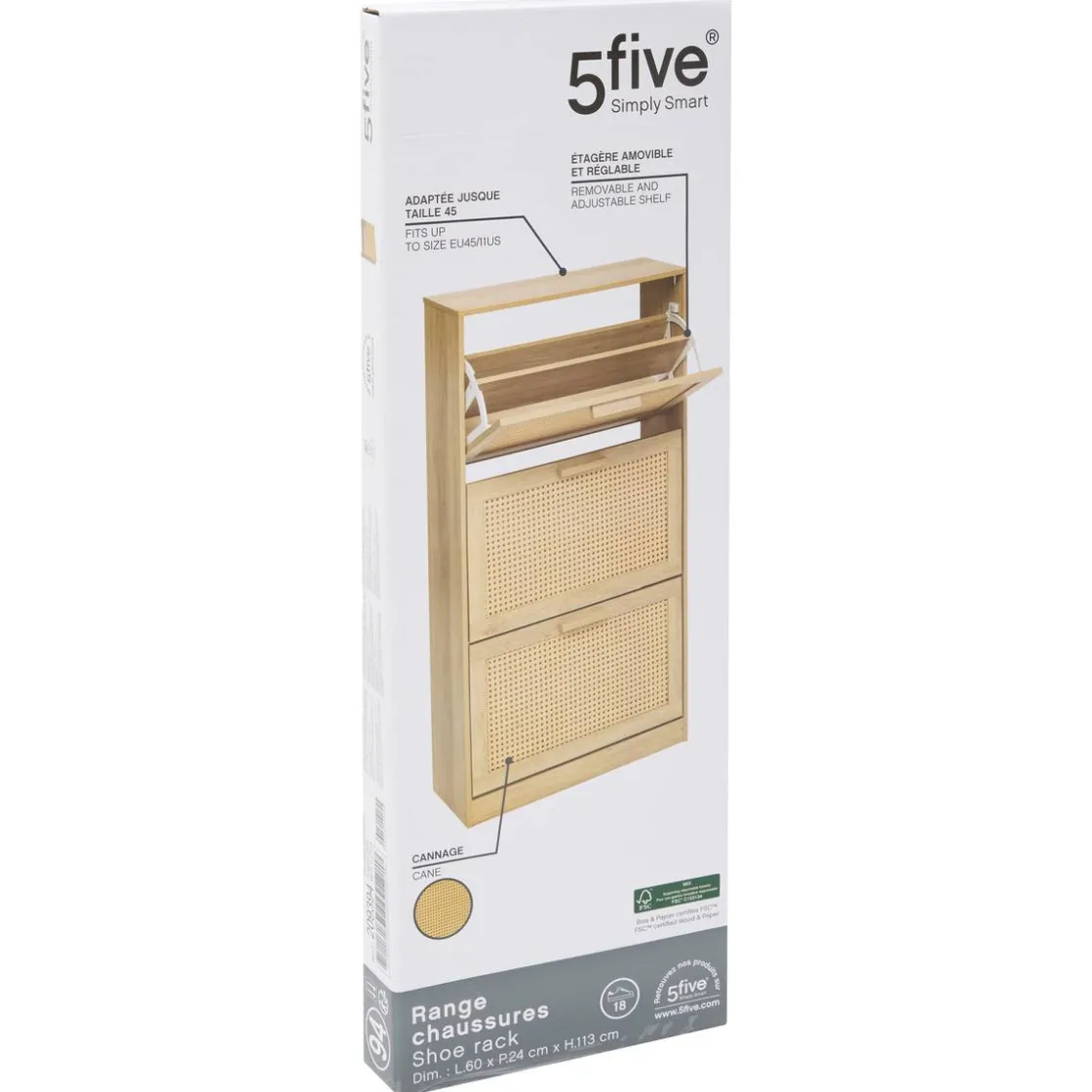 5five Range-chaussures, 18 paires