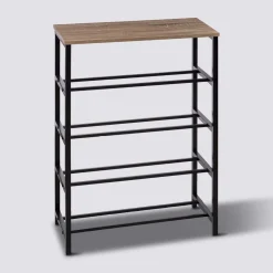 5five Range-chaussures console, Effet chêne naturel