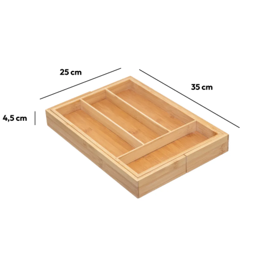 5five Range-couverts 6 compartiments extensibles