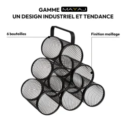 5five Rangement 6 bouteilles métal