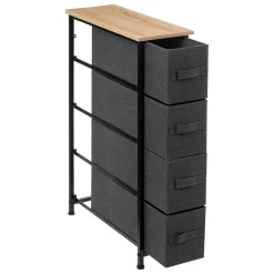 5five Rangement 4 tiroirs tissu, Gris anthracite