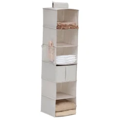 5five Rangement chaussures 6 cases avec panier, Beige