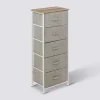 5five Rangement haut 5 tiroirs, Gris clair