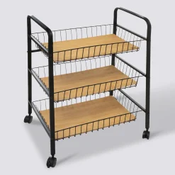 5five Resserre à roulettes 3 étages, Noir