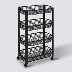 5five Resserre avec paniers 4 niveaux, Noir