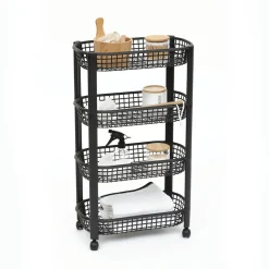 5five Resserre avec paniers 4 niveaux, Noir