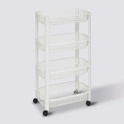 5five Resserre avec paniers 4 niveaux, Blanc