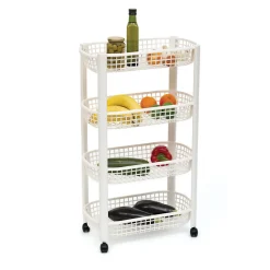 5five Resserre avec paniers 4 niveaux, Blanc