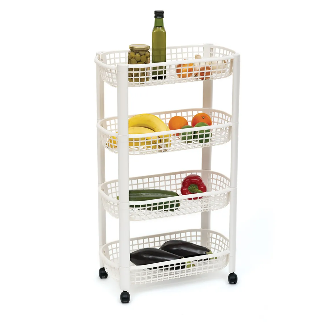 5five Resserre avec paniers 4 niveaux, Blanc