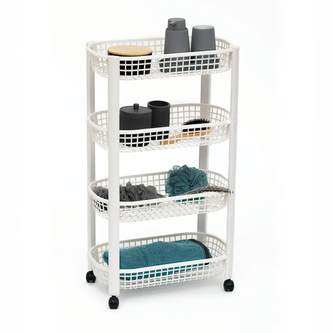 5five Resserre avec paniers 4 niveaux, Blanc