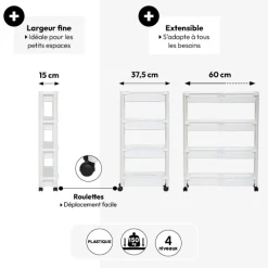 5five Resserre extensible 4 niveaux, Blanc