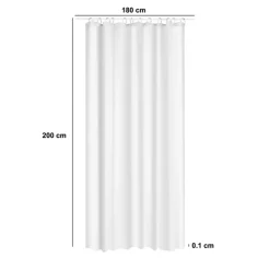 5five Rideau de douche 180x200cm, Blanc