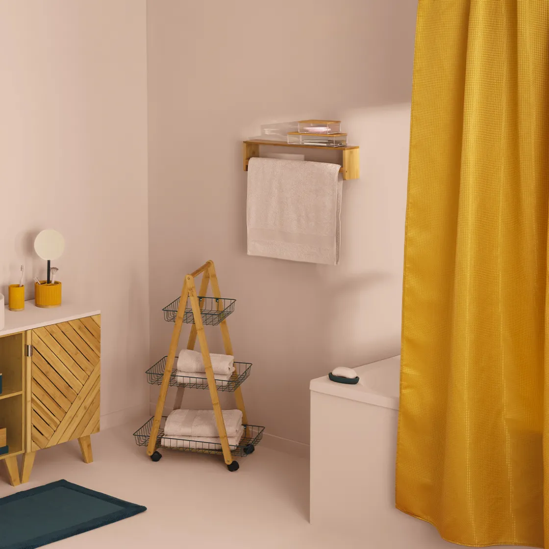 5five Rideau de douche 180x200cm, Bleu pétrole