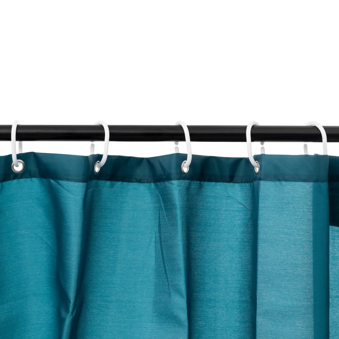 5five Rideau de douche 180x200cm, Bleu pétrole