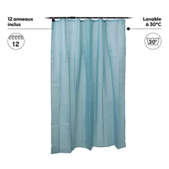 5five Rideau de douche 180x200cm, Bleu artic