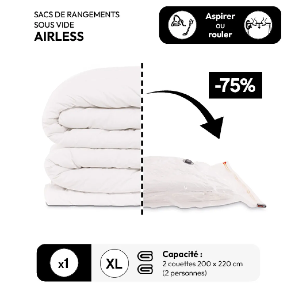 5five Sac compresseur 120x90cm, parfumé