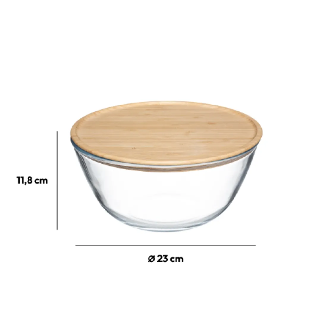 5five Saladier D23 cm, Couvercle bambou