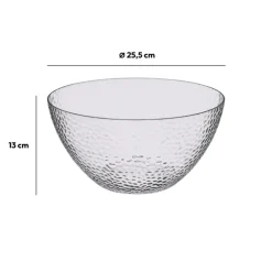 5five Saladier martelé D25 cm, Transparent