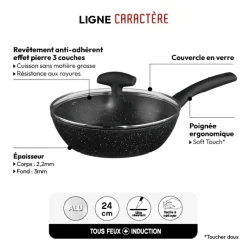 5five Sauteuse Aluminium forgé, 24 cm