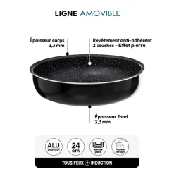 5five Sauteuse Aluminium pressé, 24 cm