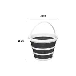 5five Seau pliable 10L - Blanc, gris