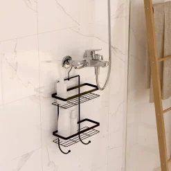 5five Serviteur de douche 2 niveaux, Noir