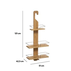 5five Serviteur de douche 3 niveaux, Métal bambou