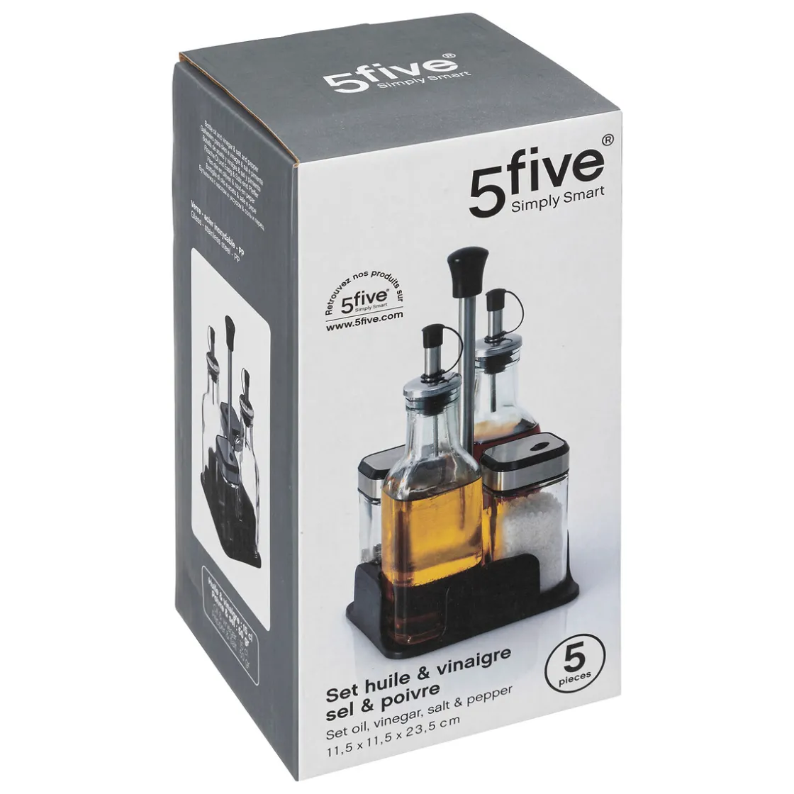 5five Set bouteille huille/vinaigre x4