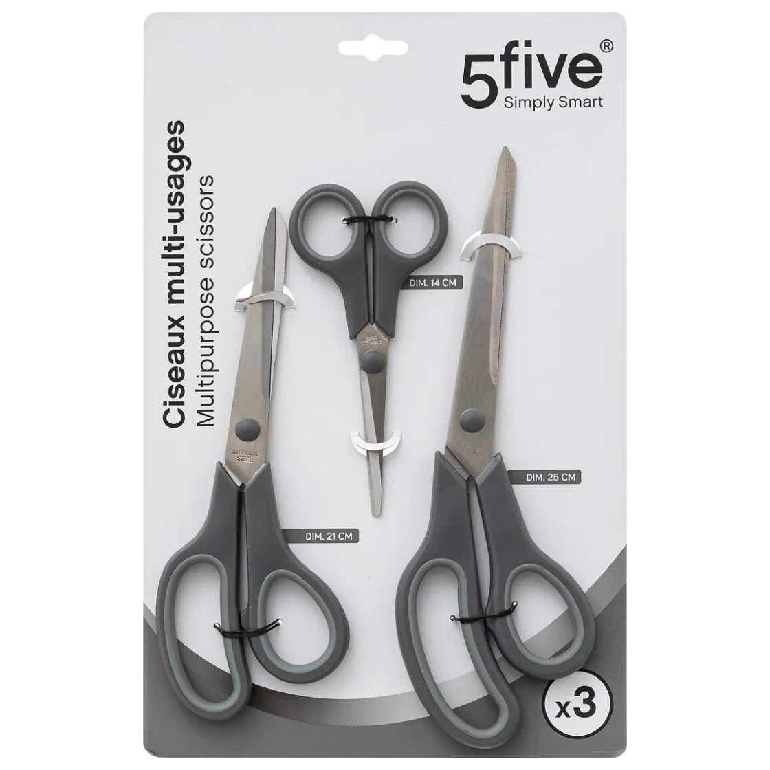 5five Set de 3 paires de ciseaux multi-usages