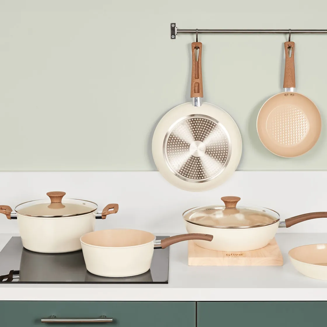 5five Set de Casseroles en aluminium forgé, 16/20 cm