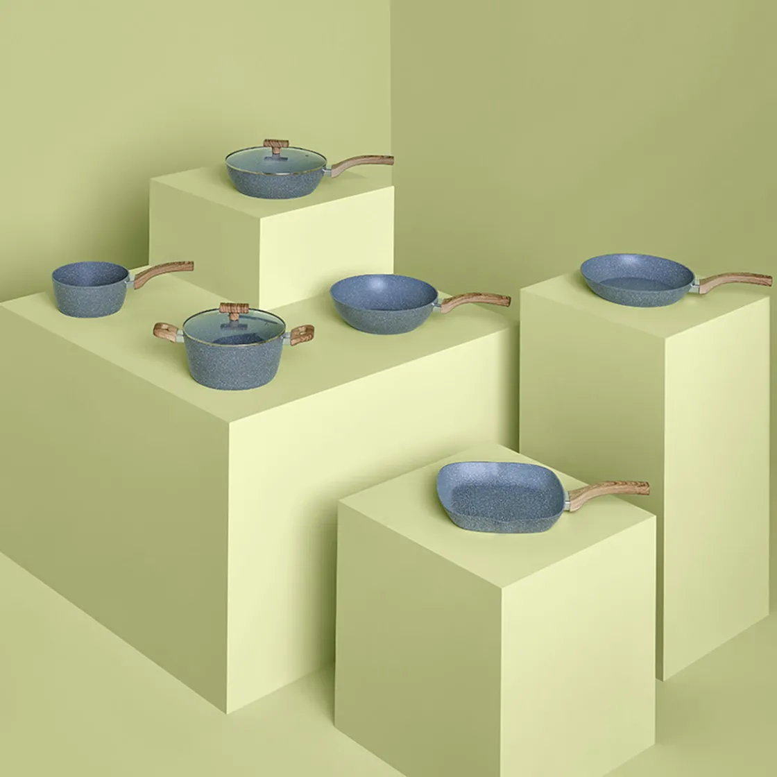 5five Set de Poêles en aluminium forgé, 20/24/28 cm