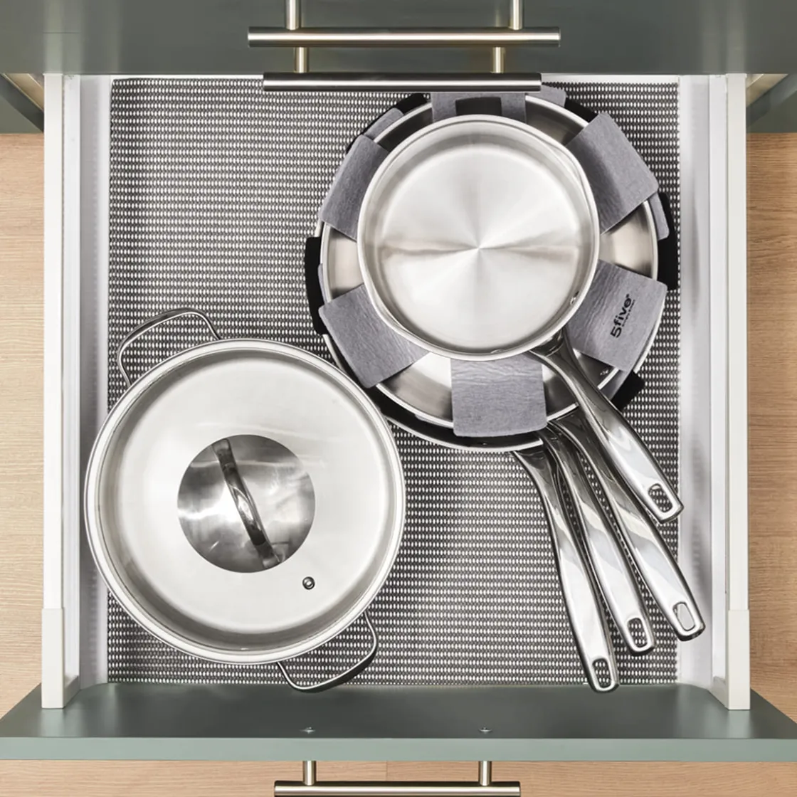 5five Set de Poêles en inox, 20/24/28 cm