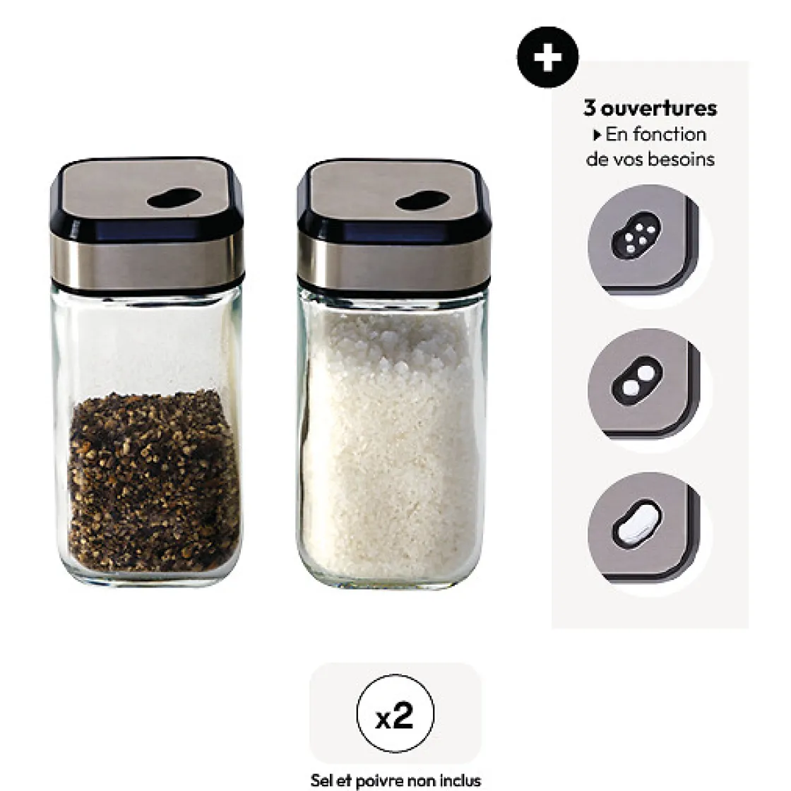 5five Set distributeur sel/poivre