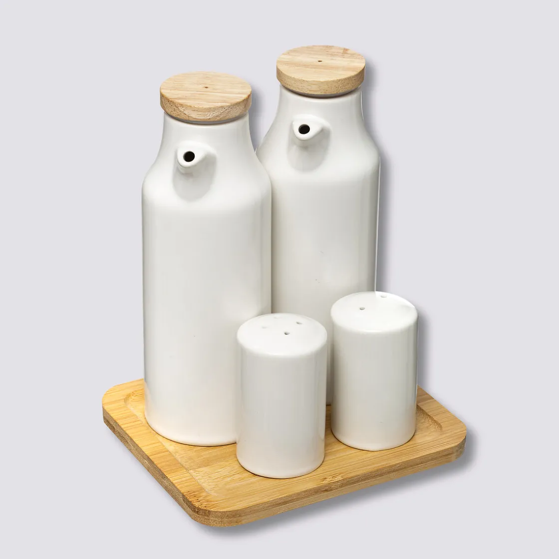 5five Set huile/vinaigre/poivre céramique, Blanc