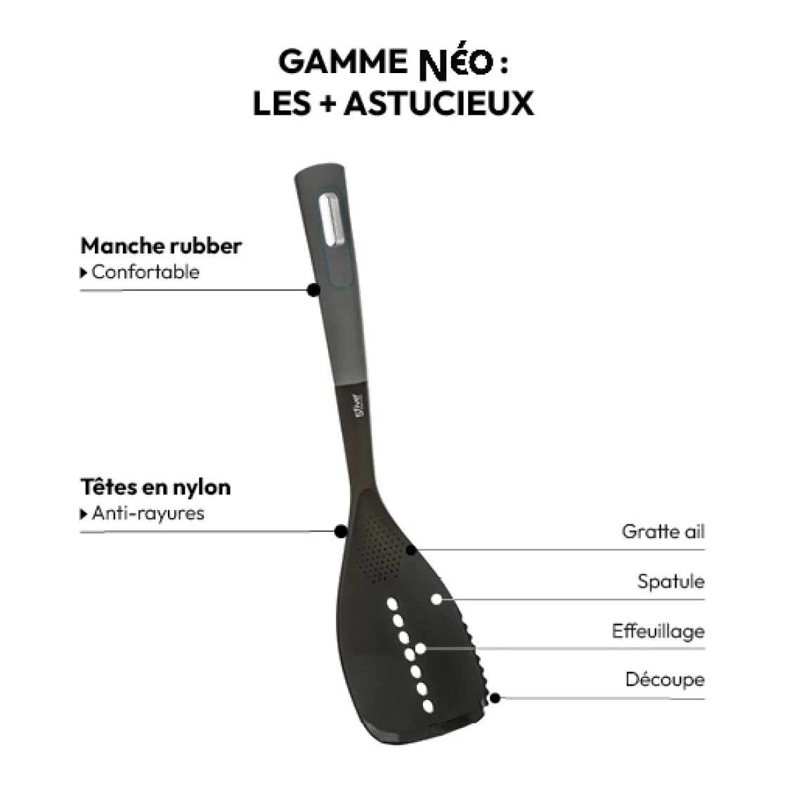 5five Spatule en nylon, Gris anthracite