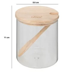 5five Sucrier en verre couvercle hévéa 0,4L