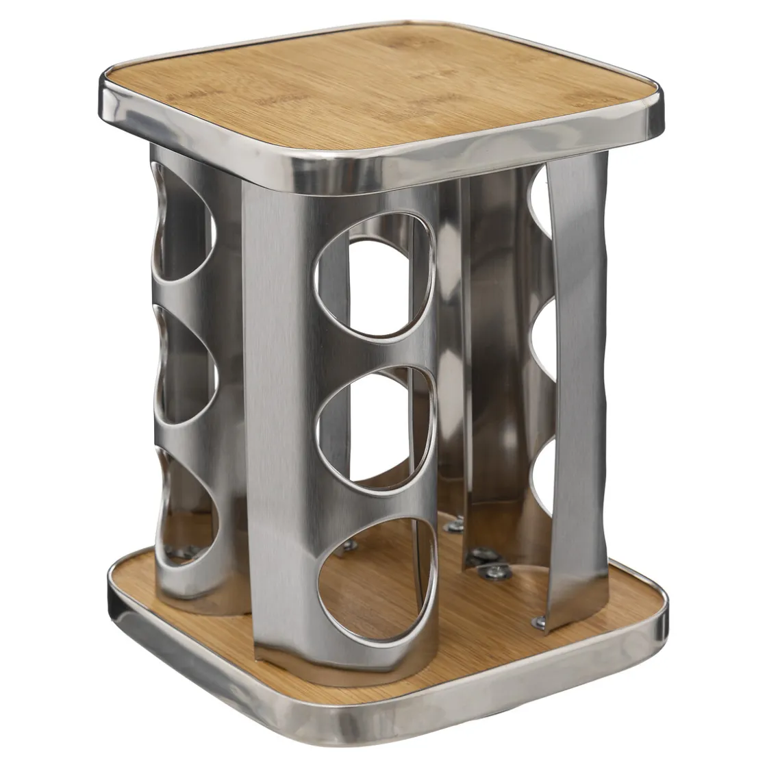 5five Support à épices x12 rotatif - Inox, Bambou