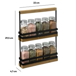 5five Support 10 pots à épices, bois