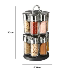 5five Support rotatif avec 12 pots à épices inclus