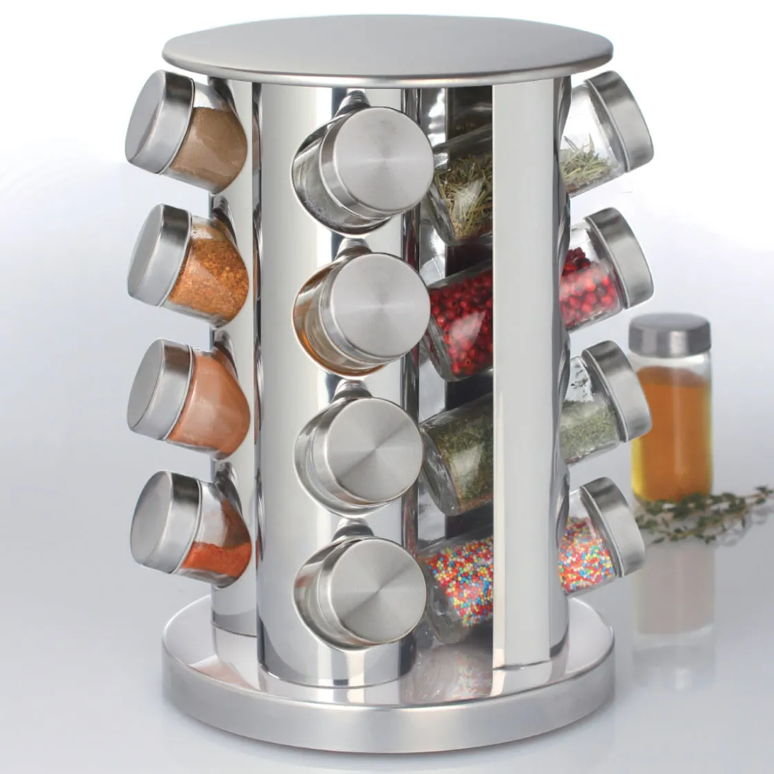 5five Support rotatif inox 16 pots à épices