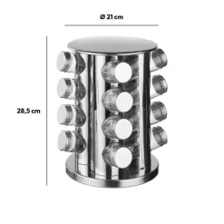 5five Support rotatif inox 16 pots à épices